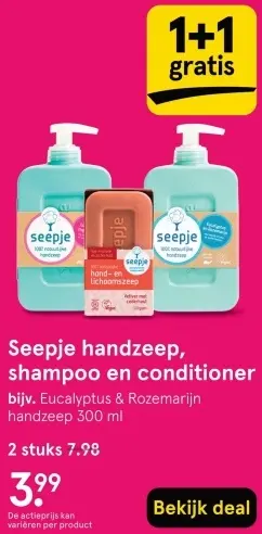 Aanbieding: Handzeep, shampoo en conditioner