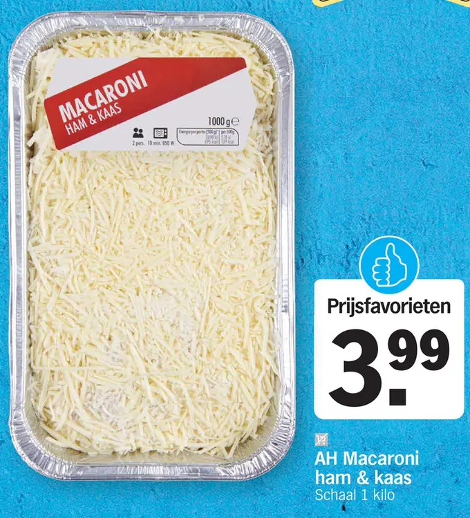 Promotie: Macaroni ham & kaas