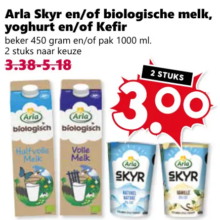 Aanbieding: Skyr en/of biologische melk, yoghurt en/of Kefir