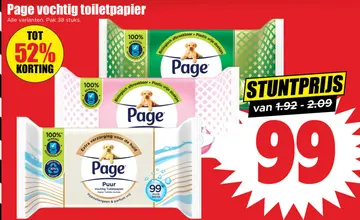 Aanbieding: Page vochtig toiletpapier