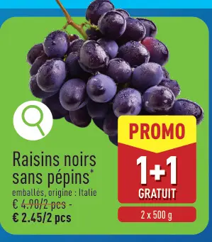 Offre: Raisins noirs sans pépins
