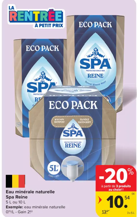 Offre: Eau minérale naturelle
