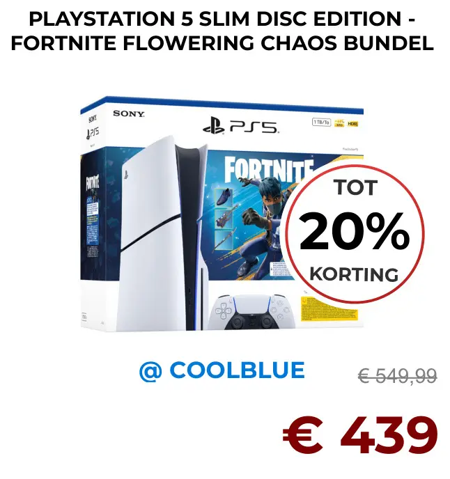 Aanbieding: Playstation 5 slim disc edition - fortnite fl