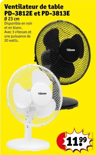 Offre: Ventilateur de table PD-3812E et PD-3813E