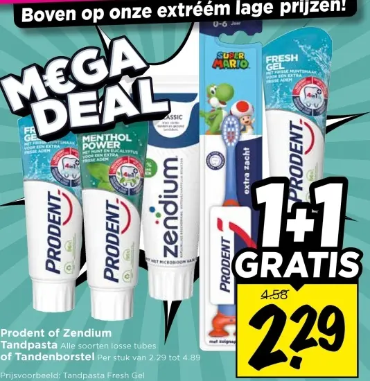 Aanbieding: Prodent or Zendium Tandpasta or Tandenborstel