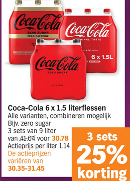 Aanbieding: Coca-Cola 6 x 1.5 literflessen