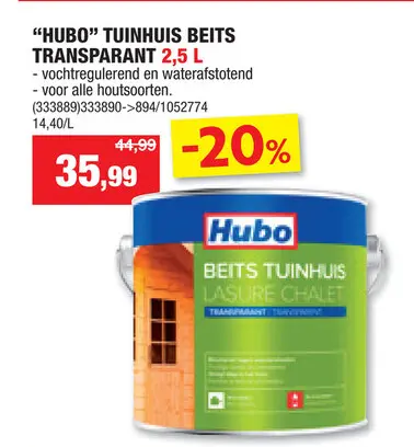 Promotie: Tuinhuis beits transparant