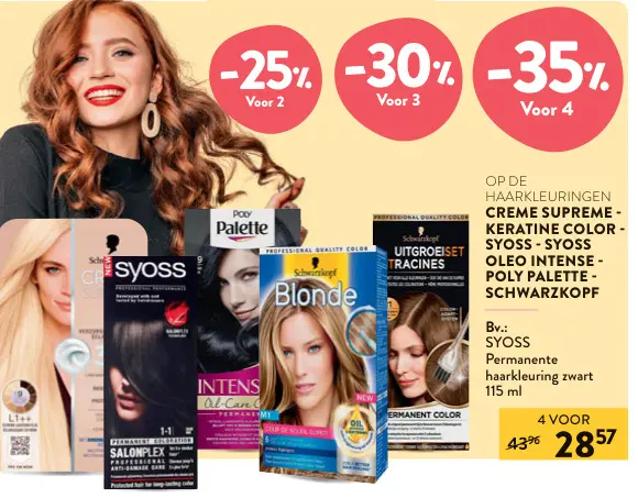 Promotie: Permanente haarkleuring zwart