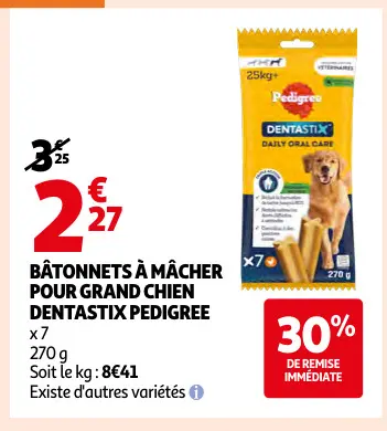 Offre: Bâtonnets à mâcher pour grand chien Dentastix