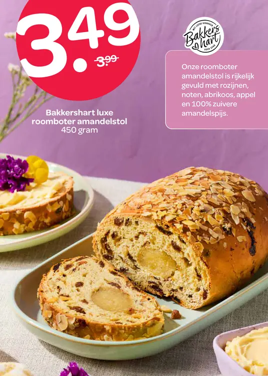 Aanbieding: Bakkershart luxe roomboter amandelstol