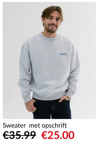 Promotie: Sweater met opschrift