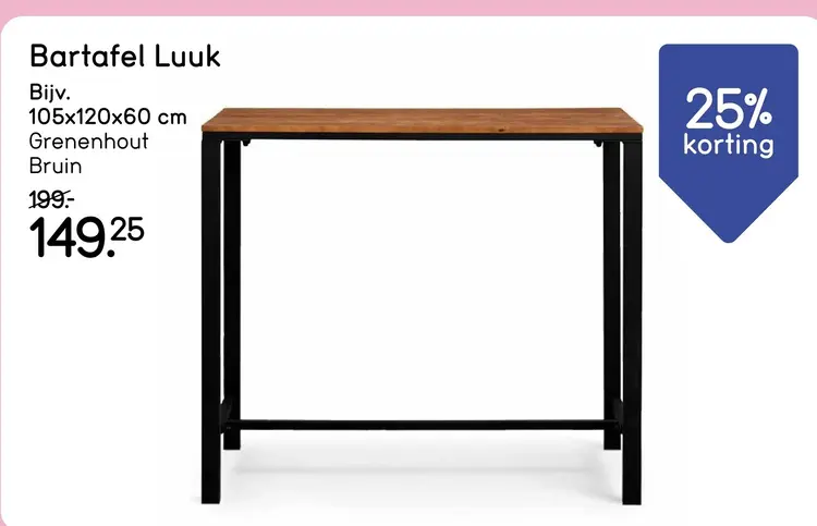 Aanbieding: Bartafel Luuk