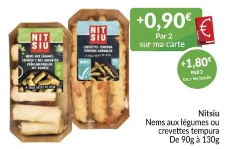 Offre: Nems aux légumes ou crevettes tempura