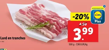 Offre: Lard en tranches