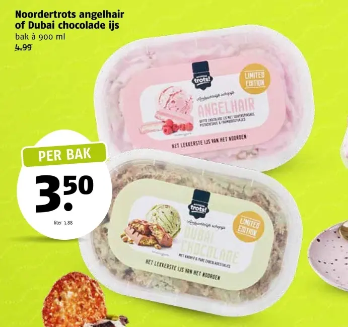 Aanbieding: angelhair of Dubai chocolade ijs