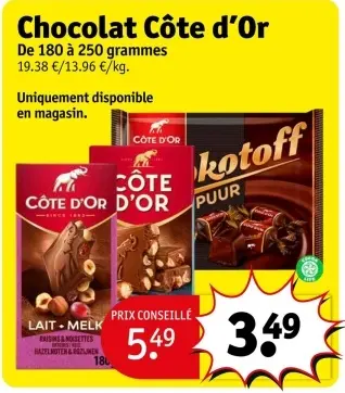 Offre: Chocolat Côte d'Or