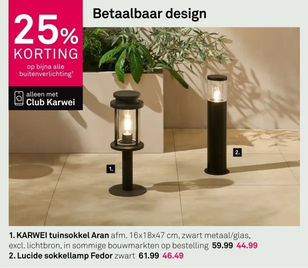 Aanbieding: Tuinsokkel Aran of sokkellamp Fedor