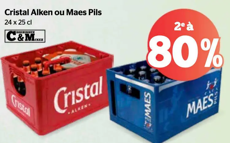 Offre: Cristal Alken ou Maes Pils
