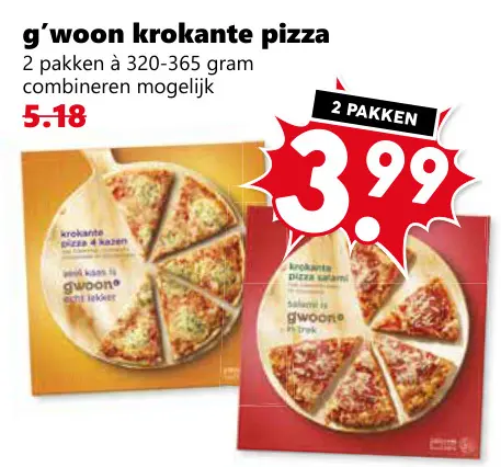 Aanbieding: Krokante pizza