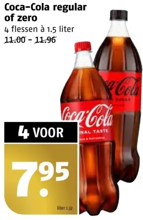 Aanbieding: Coca-Cola regular of zero