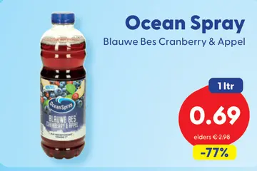 Aanbieding: Ocean Spray Blauwe Bes Cranberry & Appel