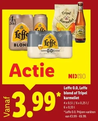 Aanbieding: Leffe 0.0, Leffe blond of Tripel karmeliet
