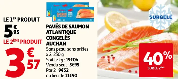 Promotie: Pavés de saumon atlantique congelés