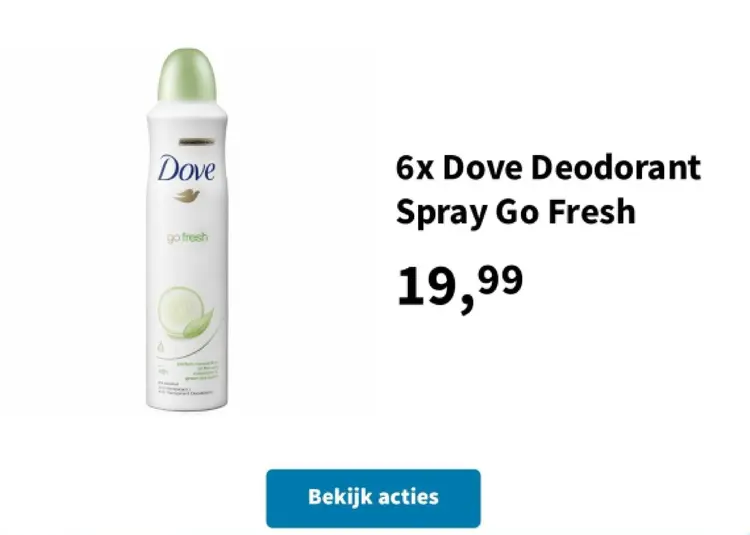 Promotie: Dove Deodorant Spray Go Fresh