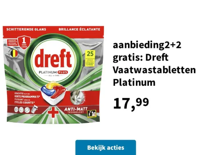 Promotie: Dreft Vaatwastabletten Platinum
