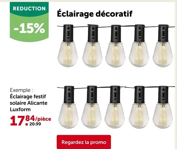 Offre: Éclairage festif solaire Alicante