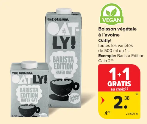 Offre: Boisson végétale à l'avoine