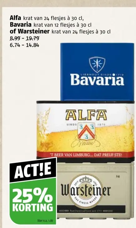 Aanbieding: Alfa, Bavaria of Warsteiner