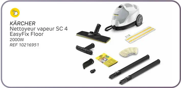 Offre: Nettoyeur vapeur kärcher sc4 easyfix 2000w