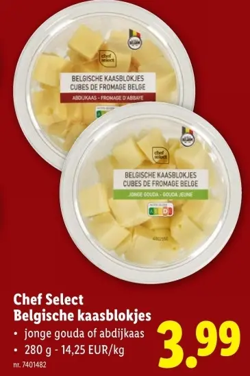 Promotie: Belgische kaasblokjes
