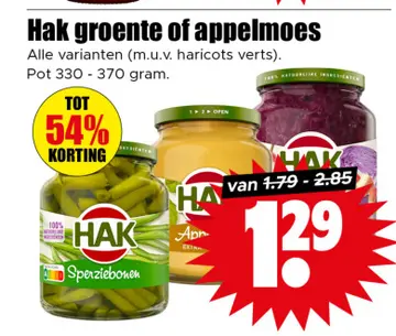 Aanbieding: Hak groente of appelmoes