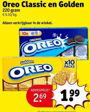 Promotie: Oreo Classic en Golden