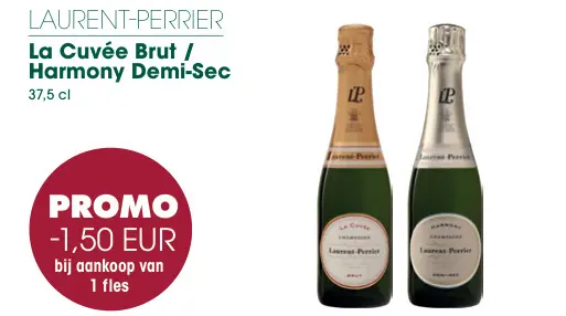 Promotie: Laurent-Perrier La Cuvée Brut / Harmony Demi-Sec