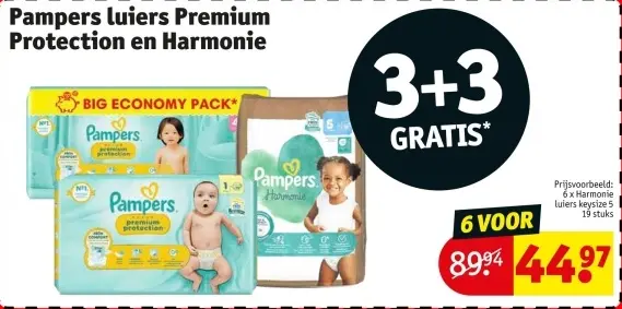 Promotie: Pampers luiers Premium Protection en Harmonie
