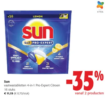 Aanbieding: Sun vaatwastabletten 4-in-1 Pro-Expert Citroe