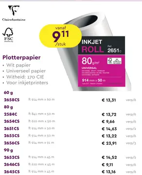 Aanbieding: Plotterpapier