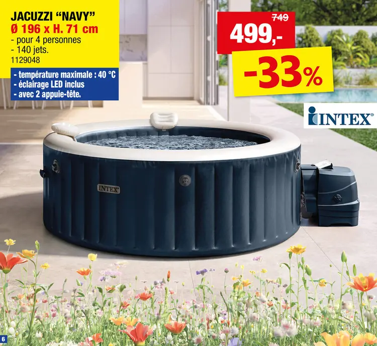 Offre: Intex Spa gonflable bulles 196x71 cm 4 personnes