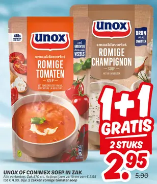 Aanbieding: UNOX OF CONIMEX SOEP IN ZAK