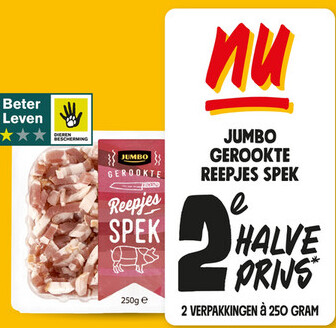 Aanbieding: JUMBO GEROOKTE REEPJES SPEK