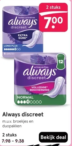 Aanbieding: Always discreet