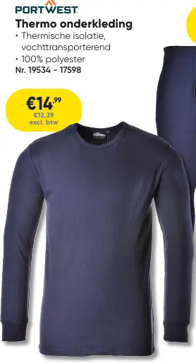 Promotie: PORTWEST Thermo onderkleding shirt