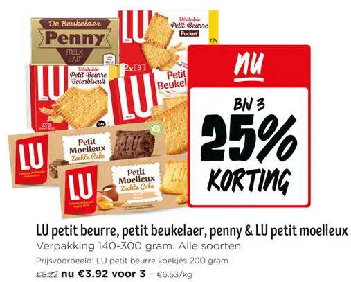 Promotie: LU petit beurre, petit beukelaer, penny & LU petit moulleux