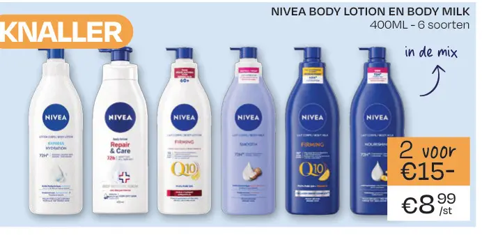 Aanbieding: Nivea body lotion en body milk