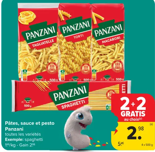 Offre: Pâtes, sauce et pesto