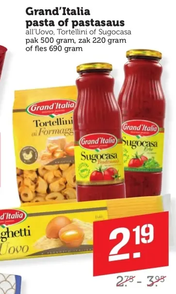 Aanbieding: Pasta of pastasaus