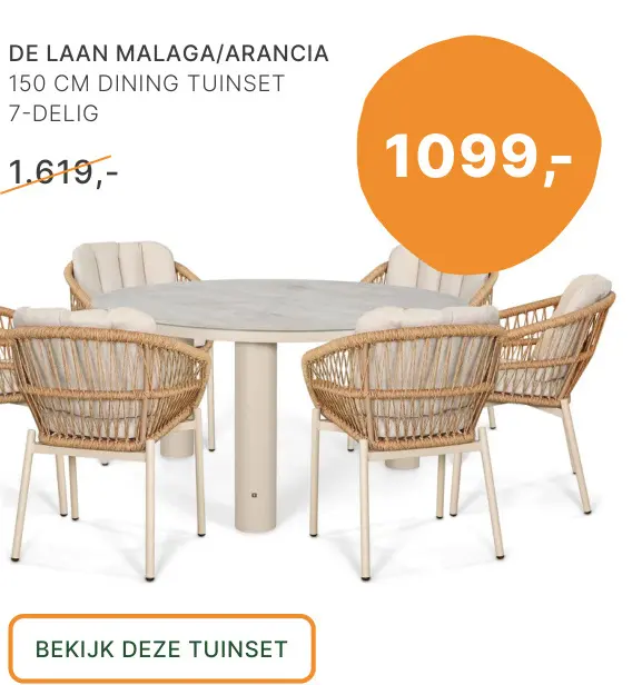Aanbieding: De Laan Malaga Arancia Tuinset